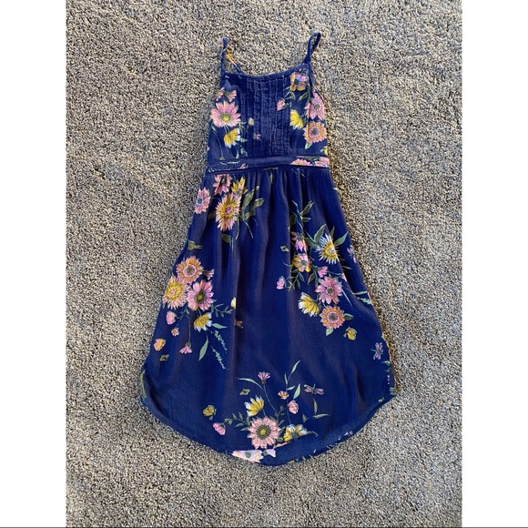 Girls Floral Dress Size XS (5) Navy - Picture 1 of 5